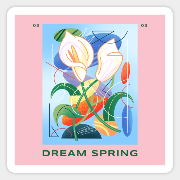 abstract surrealistic flower art Sticker by Tip Top Tee's